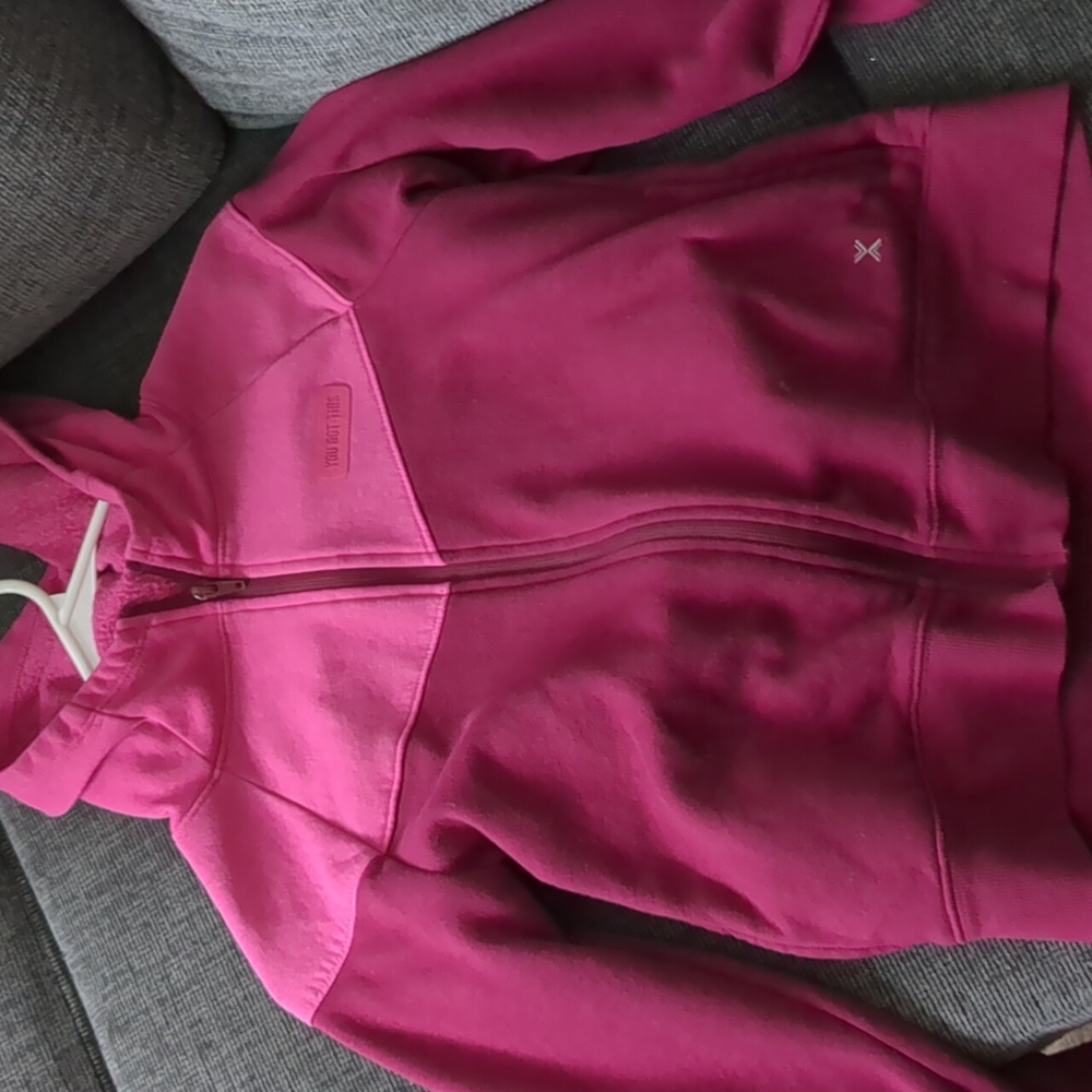 Pink zip up sweater